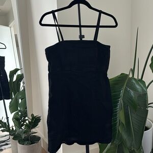 Cute Black Denim Mini Dress